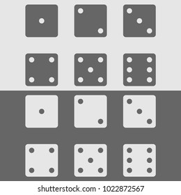 Board game. Set of white, gray cubes