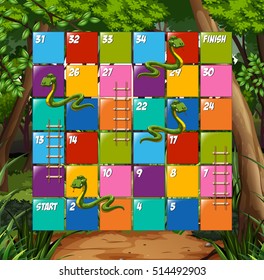 Board game snake and ladder  illustration