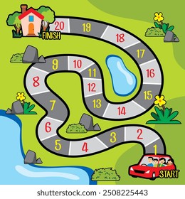 board game snakes and ladders green nature car home