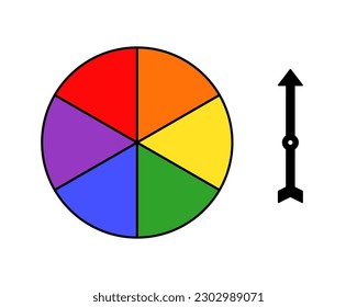 Board game spinner with arrow template. Clipart image