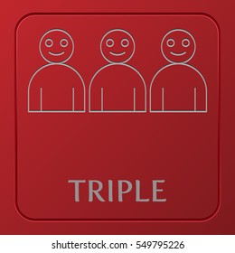 Board game symbol. Vector icon with a number of players. Triple sign.