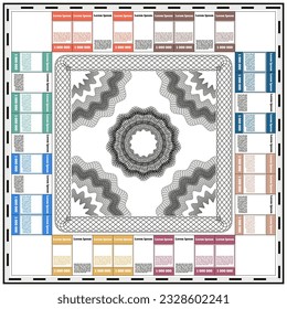 Board game template. On white background. Vector illustration. 