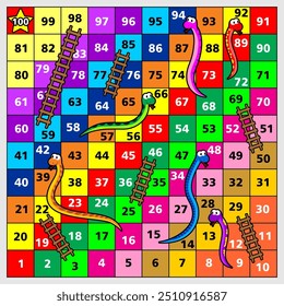 board game template with snakes and ladders vector