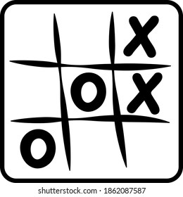 Board game TIC TAC toe drawn in vector