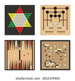 Board game. Tournament activity time concept. Table toy game. Education playing. Vector illustration.