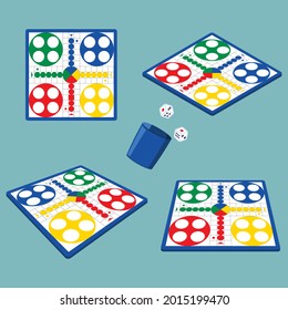 Board game. Tournament activity time concept. Table toy game. Education playing. Vector illustration.