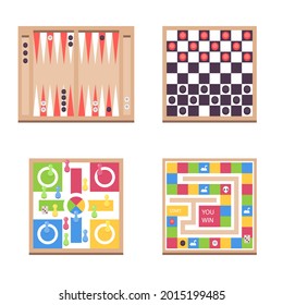 Board game. Tournament activity time concept. Table toy game. Education playing. Vector illustration.