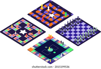 Board game. Tournament activity time concept. Table toy game. Education playing. Vector illustration.