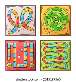Board game. Tournament activity time concept. Table toy game. Education playing. Vector illustration.
