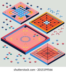 Board game. Tournament activity time concept. Table toy game. Education playing. Vector illustration.