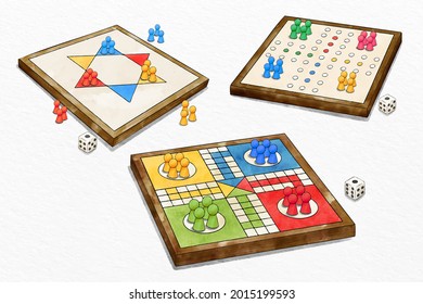 Board Game. Tournament Activity Time Concept. Table Toy Game. Education Playing. Vector Illustration.