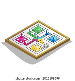 Board game. Tournament activity time concept. Table toy game. Education playing. Vector illustration.