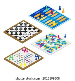 Board game. Tournament activity time concept. Table toy game. Education playing. Vector illustration.