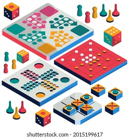 Board game. Tournament activity time concept. Table toy game. Education playing. Vector illustration.