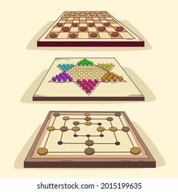 Board game. Tournament activity time concept. Table toy game. Education playing. Vector illustration.