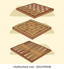 Board game. Tournament activity time concept. Table toy game. Education playing. Vector illustration.