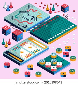 Board game. Tournament activity time concept. Table toy game. Education playing. Vector illustration.