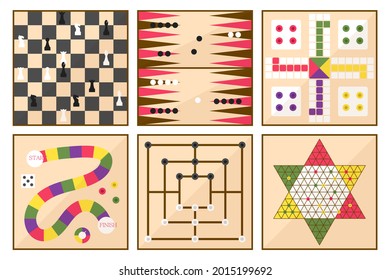 Board game. Tournament activity time concept. Table toy game. Education playing. Vector illustration.