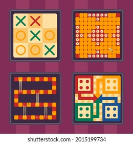Board game. Tournament activity time concept. Table toy game. Education playing. Vector illustration.