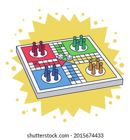 Board game. Tournament activity time concept. Table toy game. Education playing. Vector illustration.