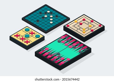 Board game. Tournament activity time concept. Table toy game. Education playing. Vector illustration.