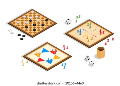 Board game. Tournament activity time concept. Table toy game. Education playing. Vector illustration.