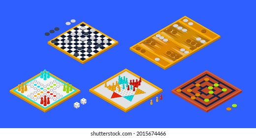 Board game. Tournament activity time concept. Table toy game. Education playing. Vector illustration.