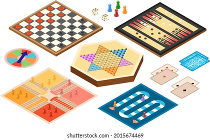 Board game. Tournament activity time concept. Table toy game. Education playing. Vector illustration.