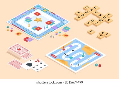 Juego de mesa. El concepto de tiempo de actividad del Torneo. Juego de juguetes de mesa. La educación jugando. Ilustración vectorial.