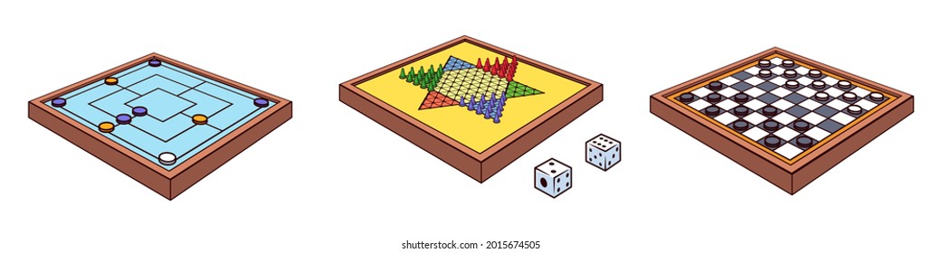 Board game. Tournament activity time concept. Table toy game. Education playing. Vector illustration.