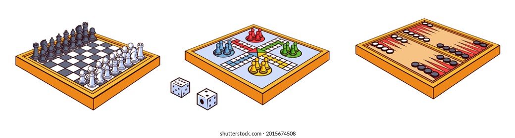 Board game. Tournament activity time concept. Table toy game. Education playing. Vector illustration.