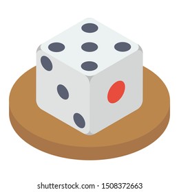 
Board game using dice piece icon in isometric design 
