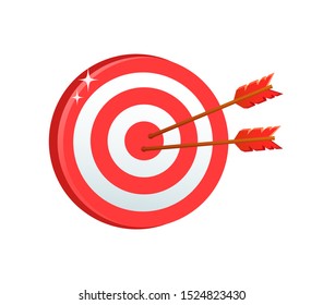 Board game vector, popular relaxation for adults, competition dartboard with aims colored in different colors and arrows, bullseye and target isolated. Business target