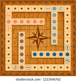 Board game. Wooden texture. Vector illustration.
