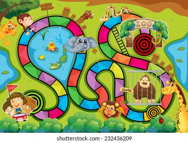 Board game with zoo theme