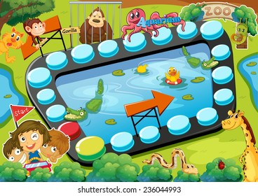 Board game with zoo theme