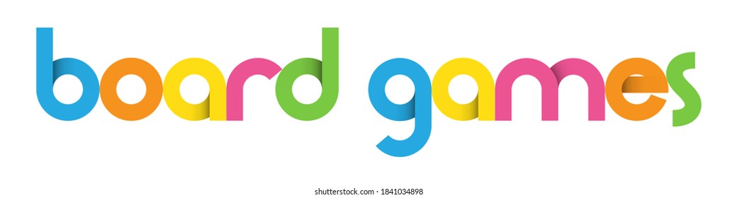 BOARD GAMES colorido vector typography banner