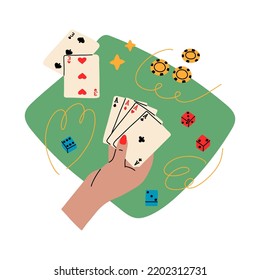 Board games elements, flat vector illustration isolated on white background. Game party.