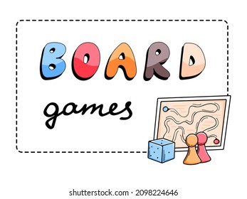 Board Games Hand Lettering Bright Vector Stock Vector (Royalty Free ...