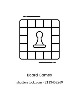 board games icon. Outline style icon design isolated on white background