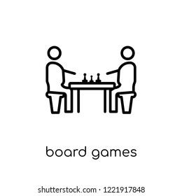 board games icon. Trendy modern flat linear vector board games icon on white background from thin line Entertainment collection, outline vector illustration