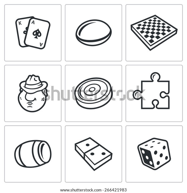 ボードゲームのアイコン カード ゴー チェス マフィア チェッカー パズル ビンゴ ドミノ サイコロ ベクターイラスト のベクター画像素材 ロイヤリティフリー