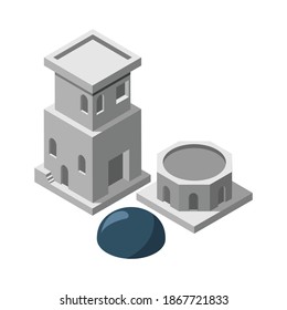 Board games isometric with dice pegs tokens vector illustration