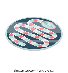Board games isometric with pegs tokens with pastime symbols vector illustration