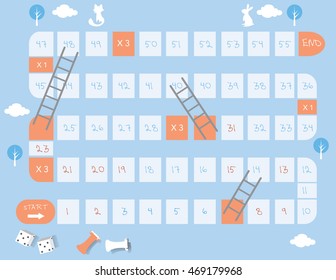 Board games, ladders game, Vector illustrations