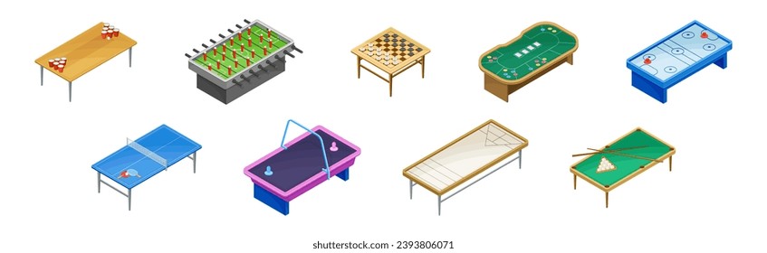 Board Games Playing Field and Tables Vector Set