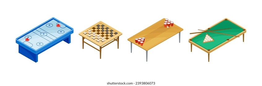 Board Games Playing Field and Tables Vector Set