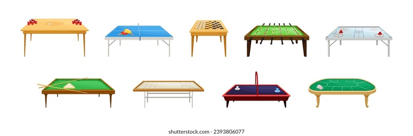 Board Games Playing Field and Tables Vector Set