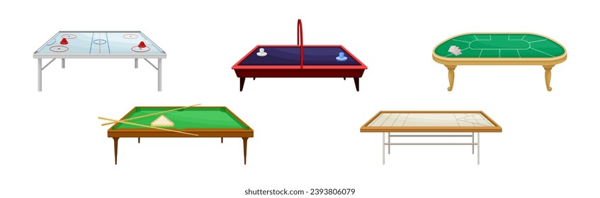 Board Games Playing Field and Tables Vector Set