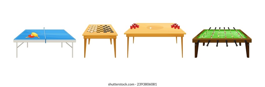 Board Games Playing Field and Tables Vector Set